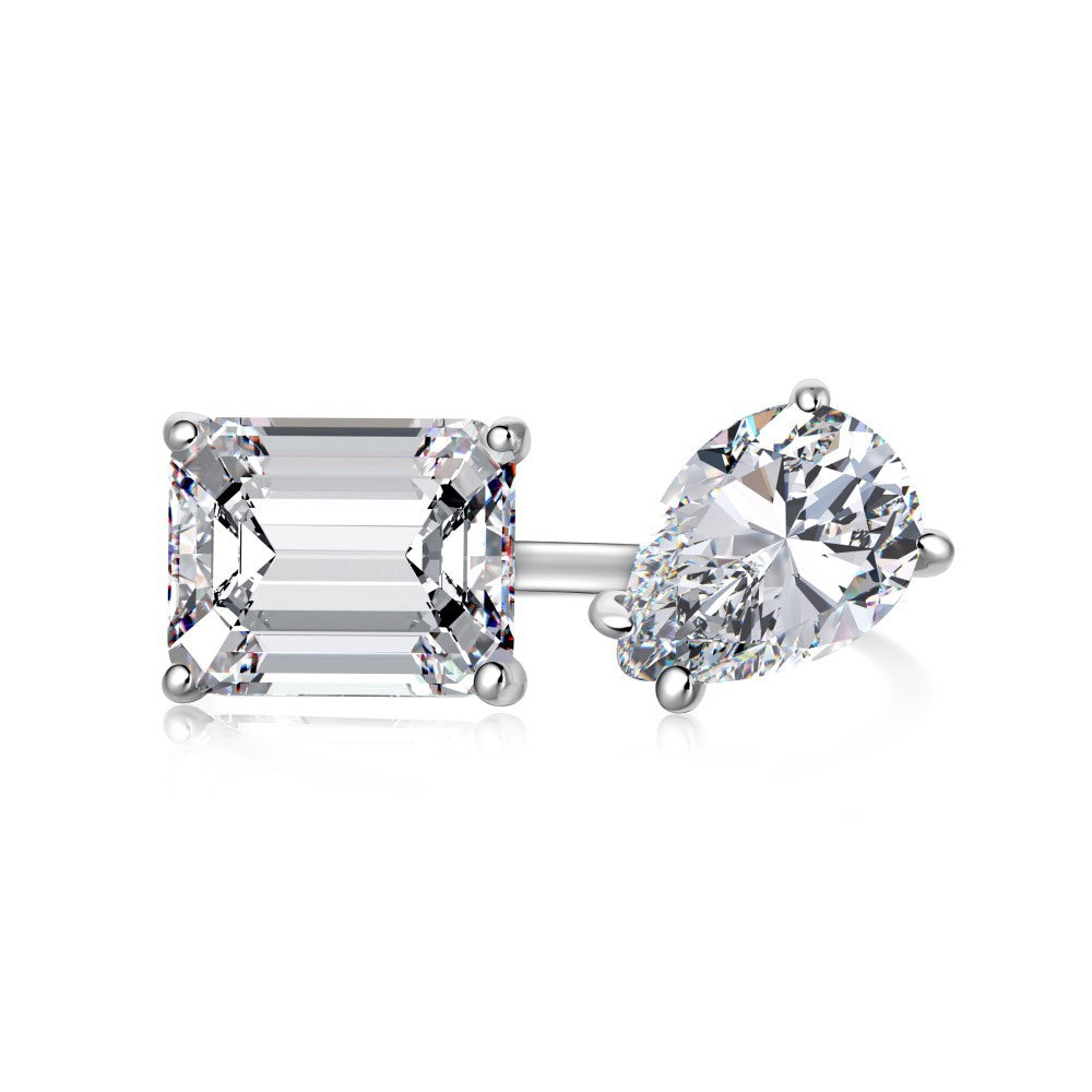 Luxury Double Stone Open Ring Women
