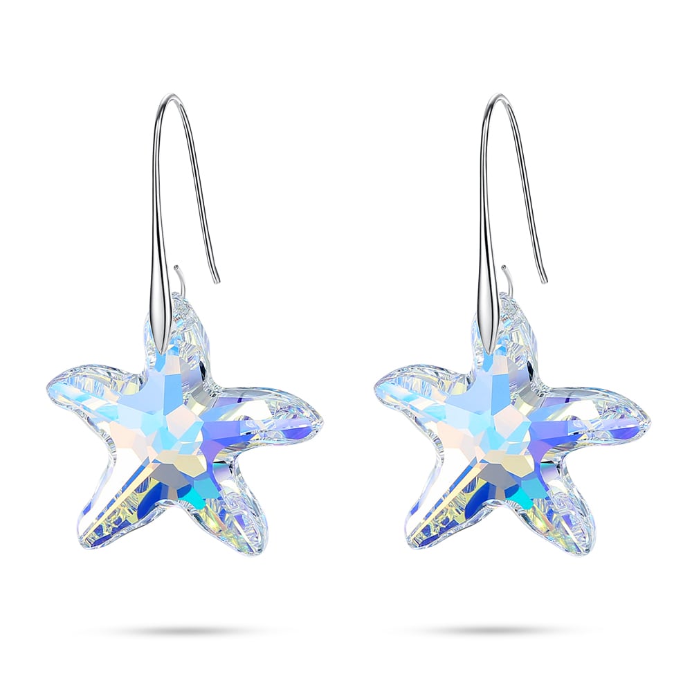 Big Starfish Crystal Earrings Jewelry