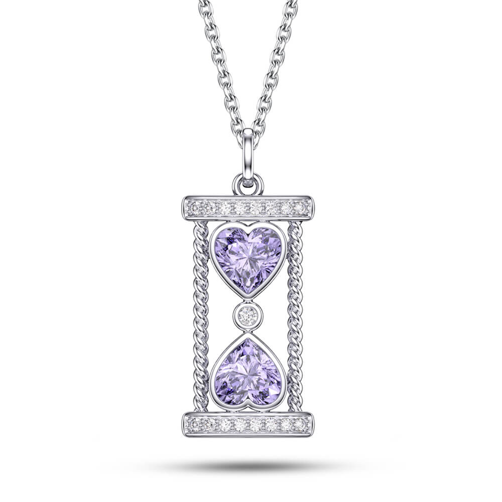 Double Heart Hourglass Necklace Gift - Pendant Necklace - Taanaa Jewelry