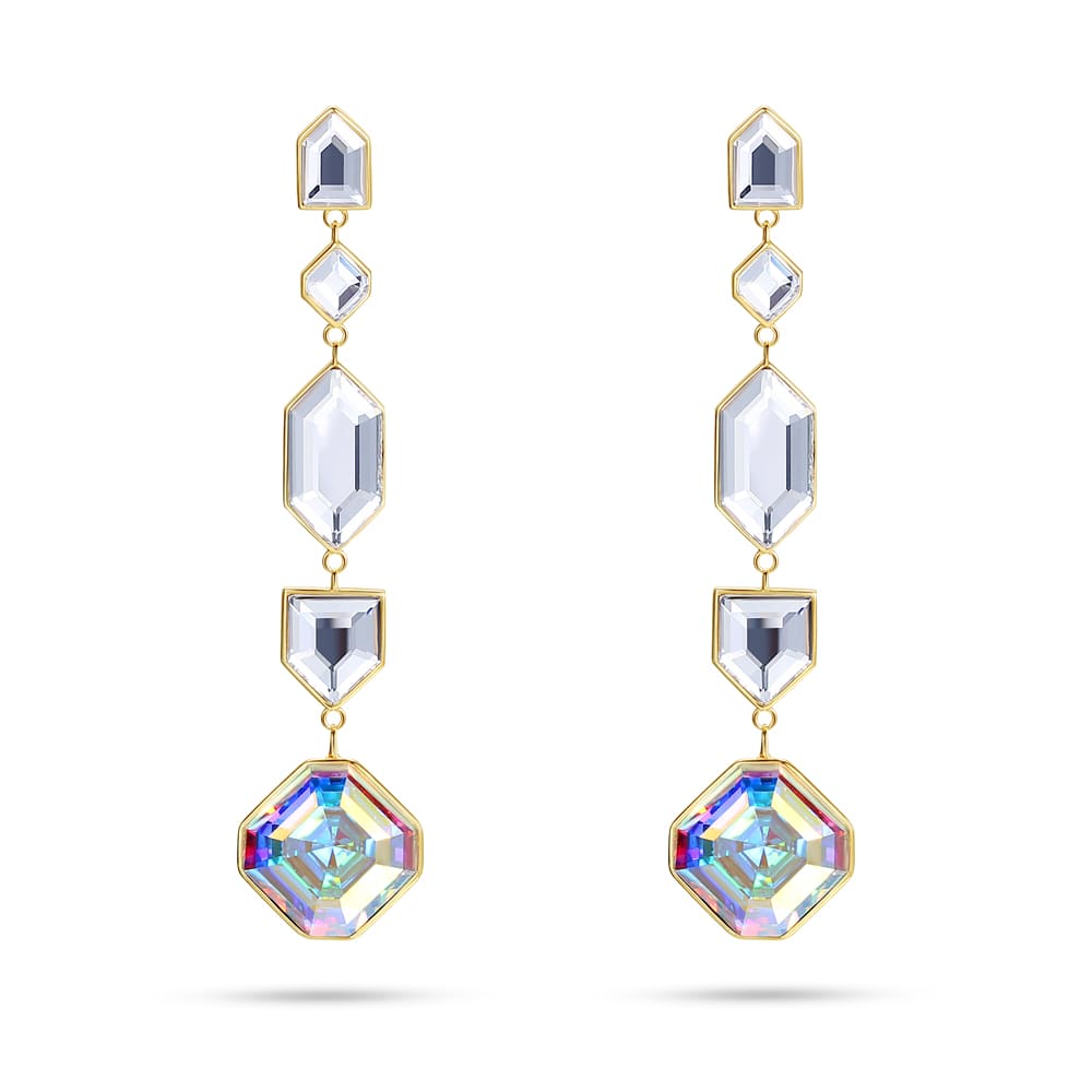 ‘Kaleidoscope’ Square Crystal Drop Earrings Women Jewelry - Dangle earrings - Taanaa Jewelry