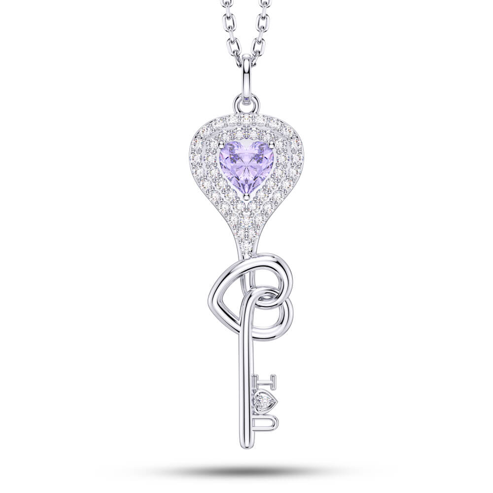 Love Heart Key Pendant Necklace Gift - Pendant Necklace - Taanaa Jewelry