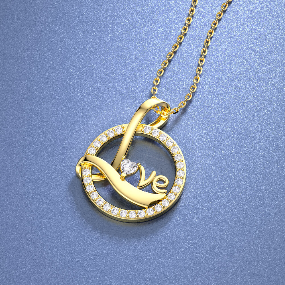Gold Love Necklace Jewelry Gift