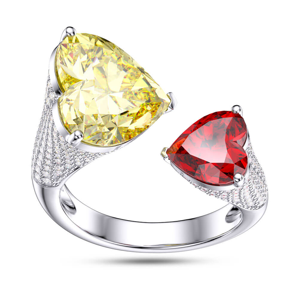 Gorgeous Double Heart Rings Jewelry